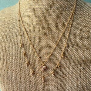 Swarovski Touchstone Crystal Extra Extra Golden Zirconia Double Necklace